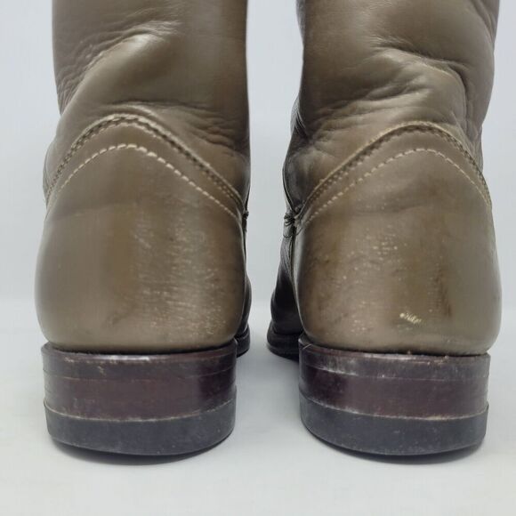 Justin Boots Mens 6C Gray Leather Western Cowboy Roper Ranch Rodeo - Picture 8 of 10